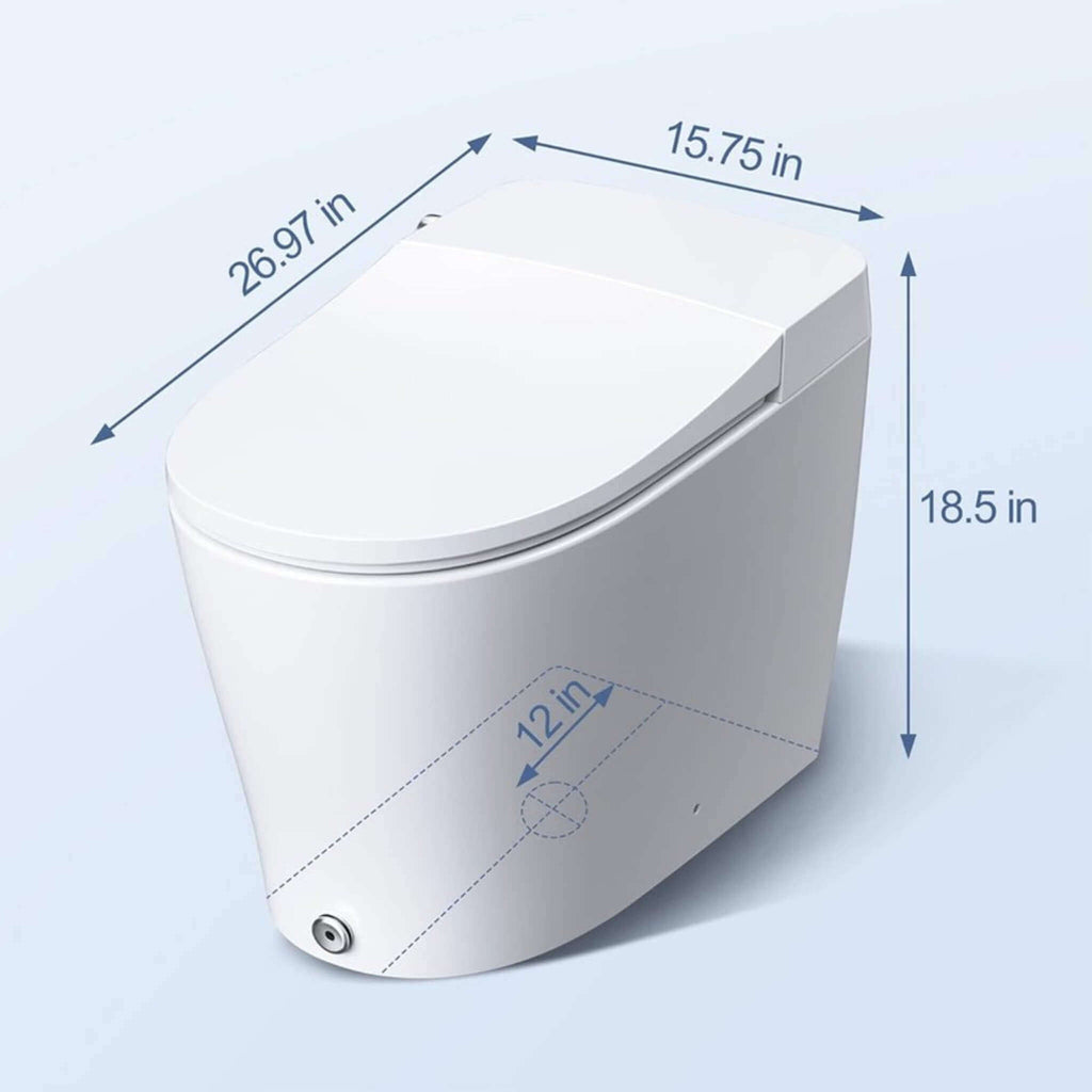 Nuvia Premium High-Power Flush Smart Toilet With Built-In Bidet And Elongated Heated Seat (SAK73926)