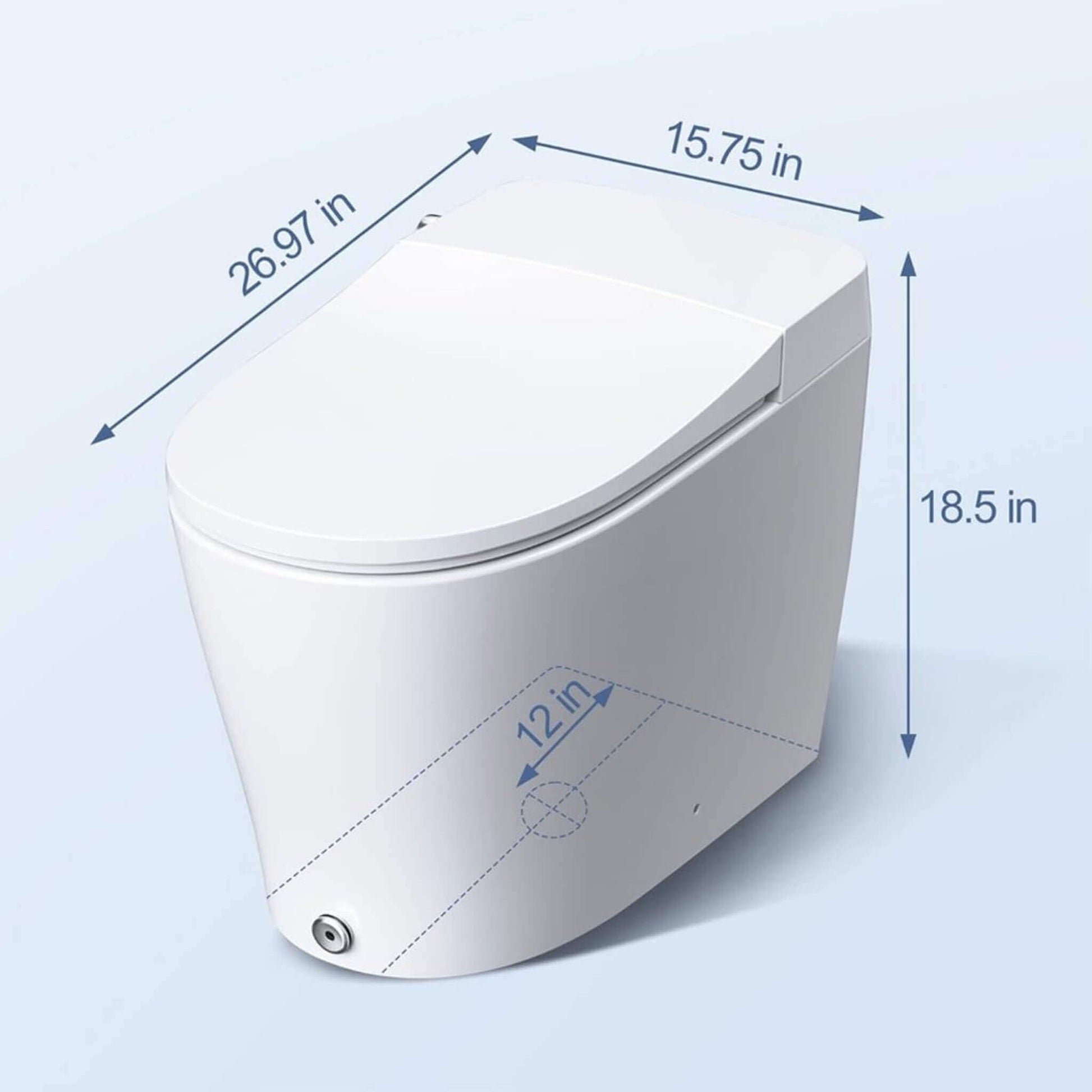 Nuvia Premium High-Power Flush Smart Toilet With Built-In Bidet And Elongated Heated Seat (SAK73926)