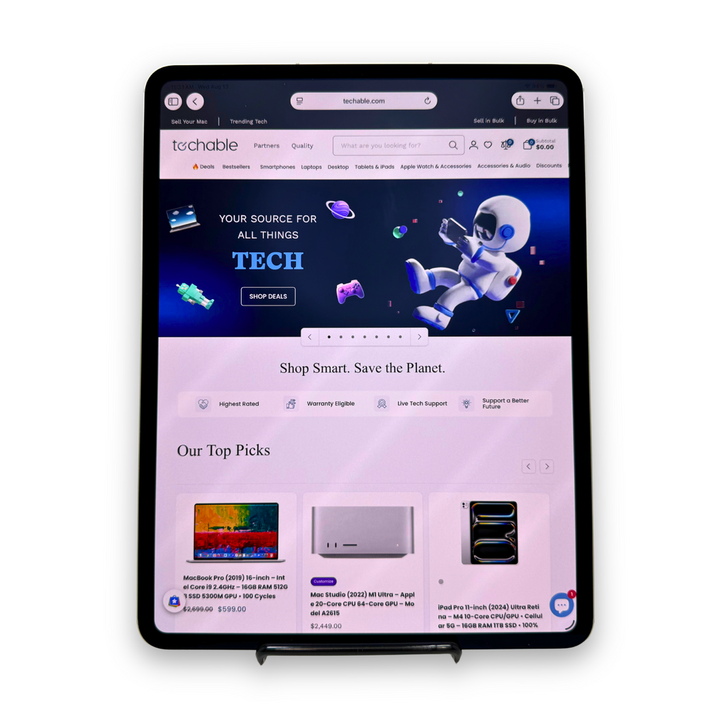 iPad Pro 13‑inch (2024) Ultra Retina – M4 10‑Core CPU/GPU • Cellular 5G – 16GB RAM 1TB SSD • 100% BH