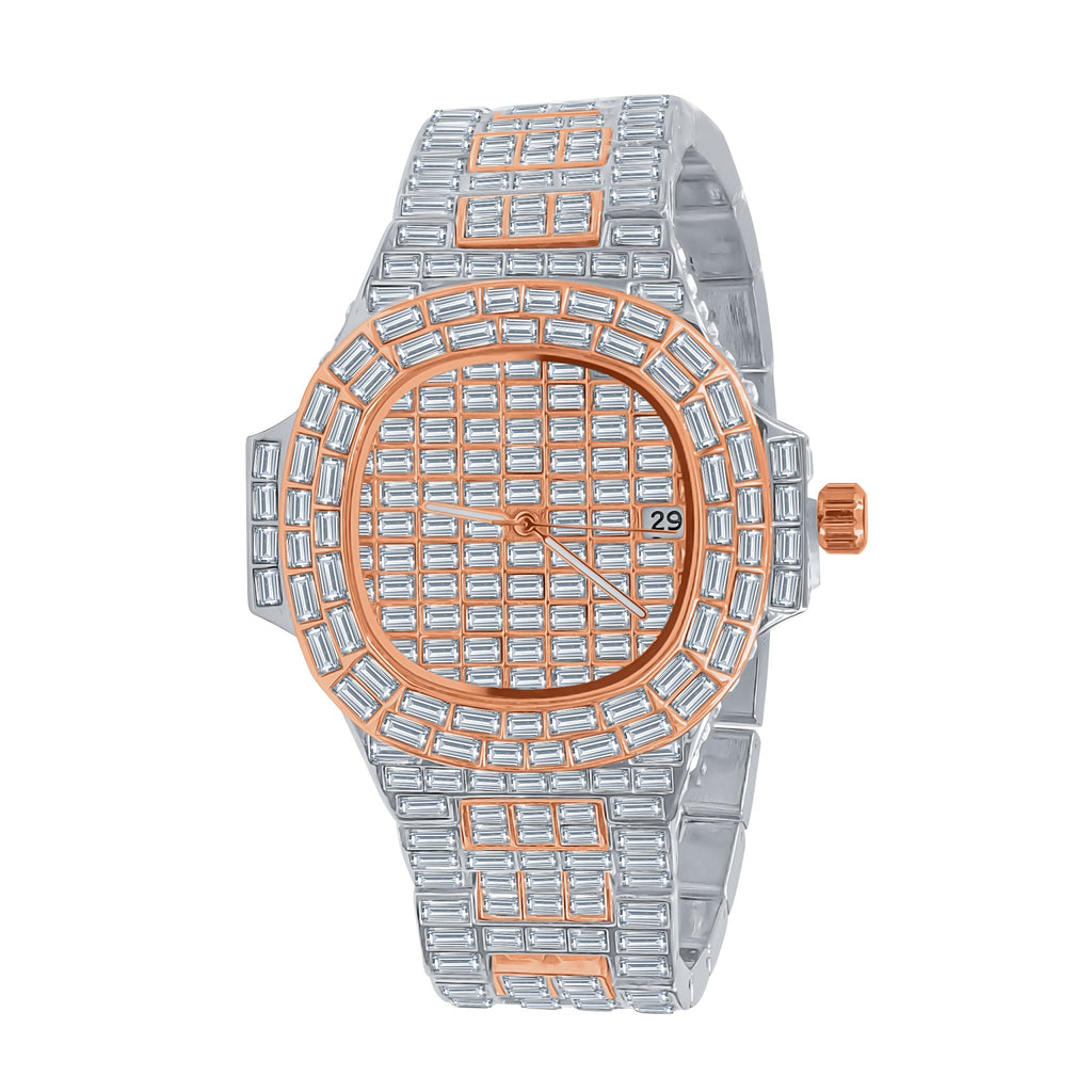 Iced Baguette Hip Hop Metal Watch Quartz Streetwear