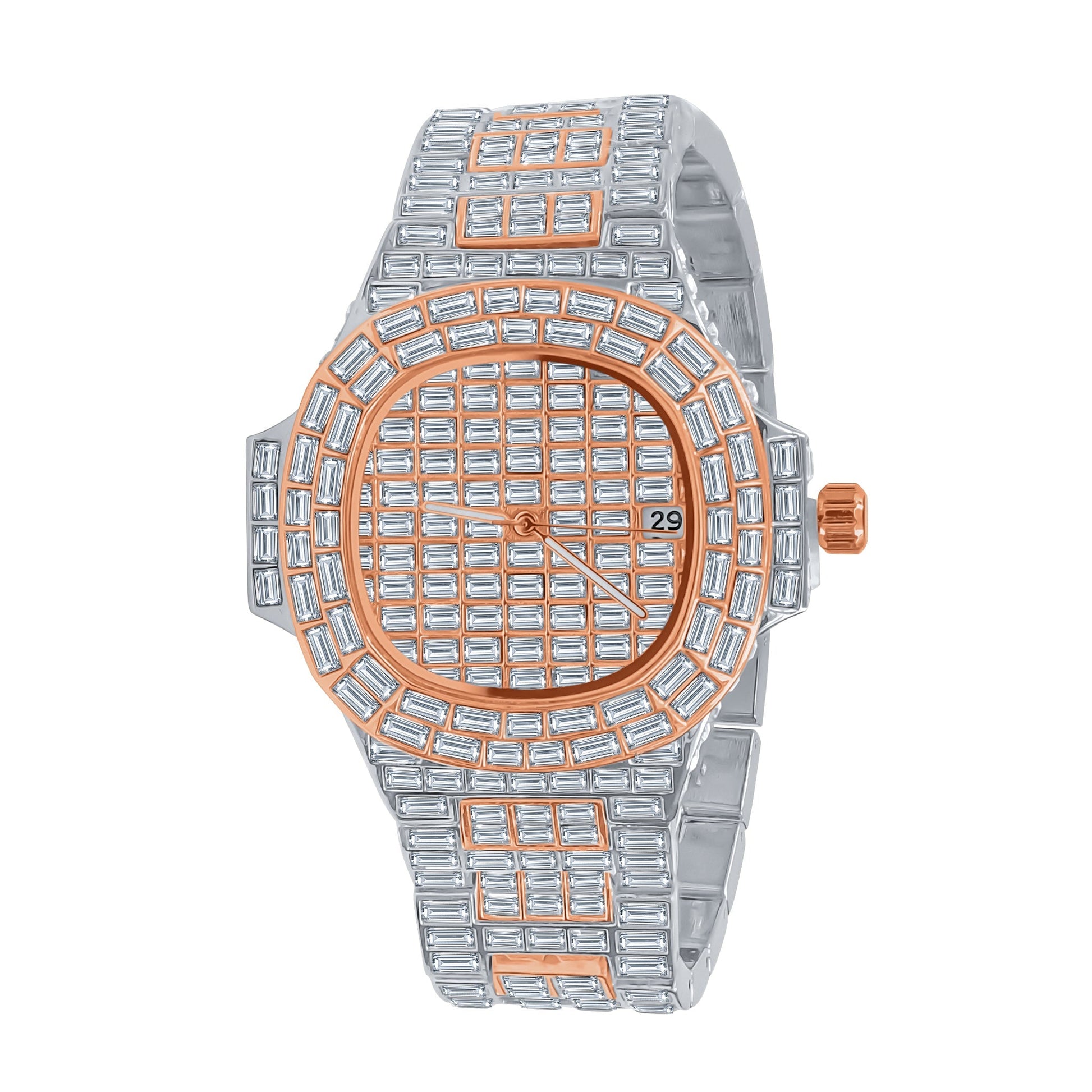 Iced Baguette Hip Hop Metal Watch Quartz Streetwear