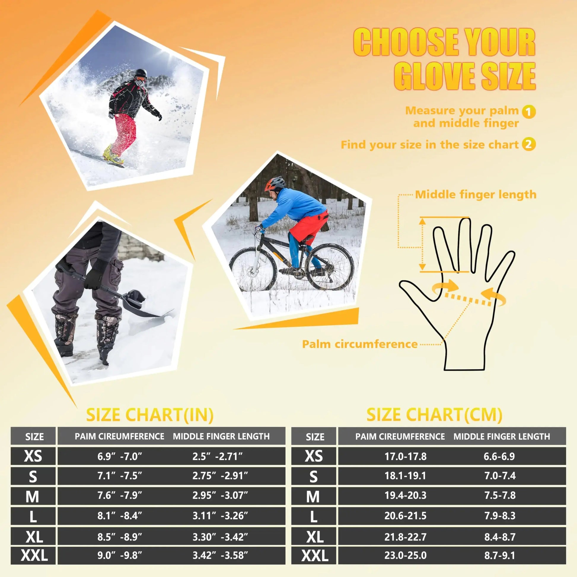 ihuan Winter Gloves Waterproof Windproof Mens Women