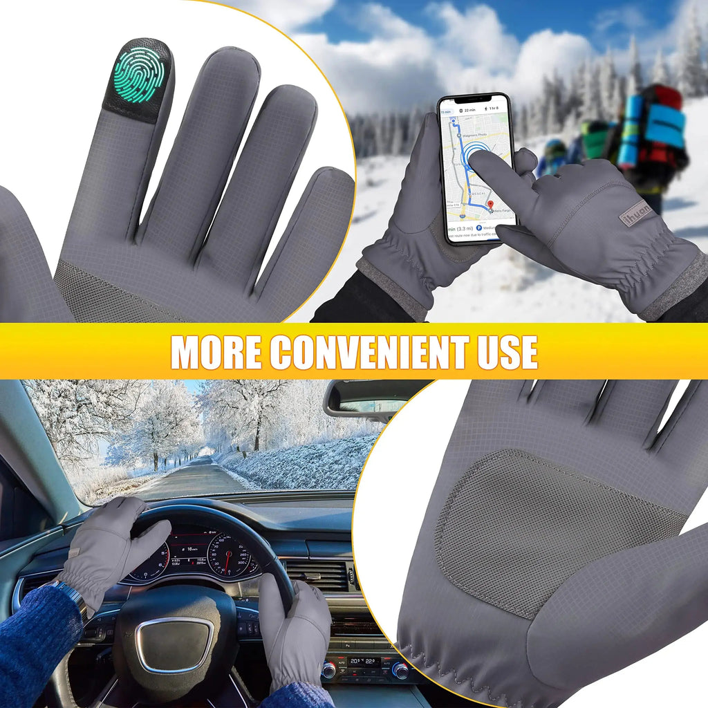 ihuan Winter Gloves Waterproof Windproof Mens Women