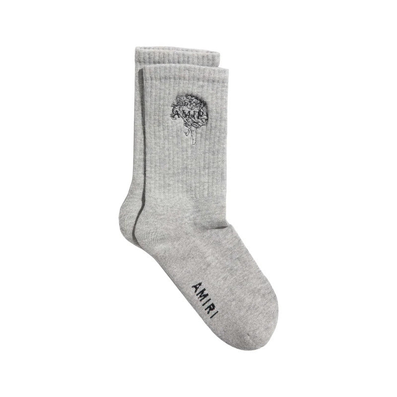 Amiri Embroidered Cherub Socks Grey