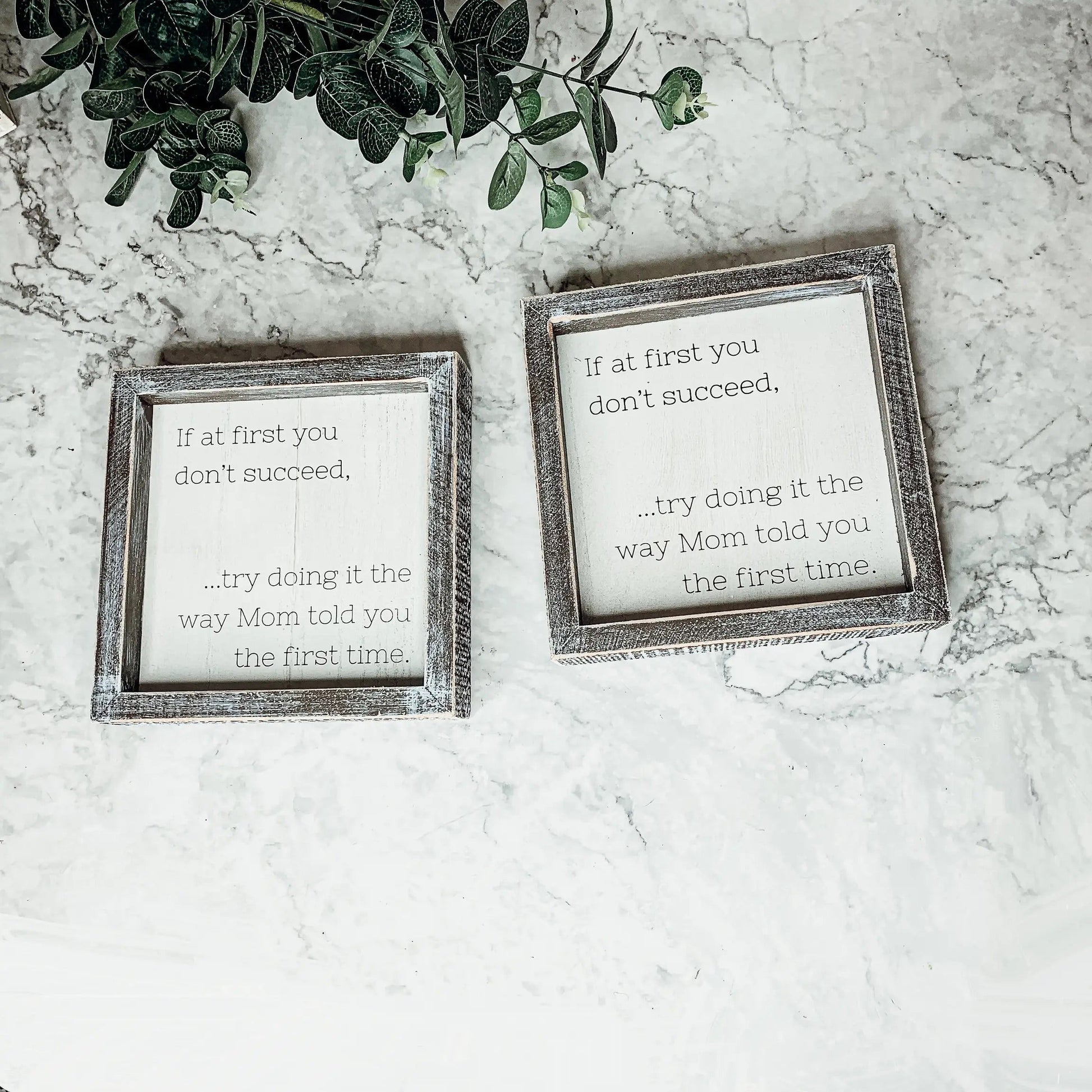 Funny Mom Quote Rustic Wood Sign 7x7 Inch Wall Desk Shelf Plaque Mom Told You