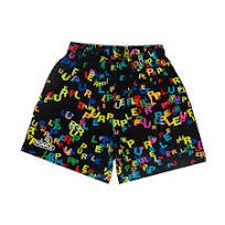 Purple Brand Polyester All Round Multi Letters Shorts