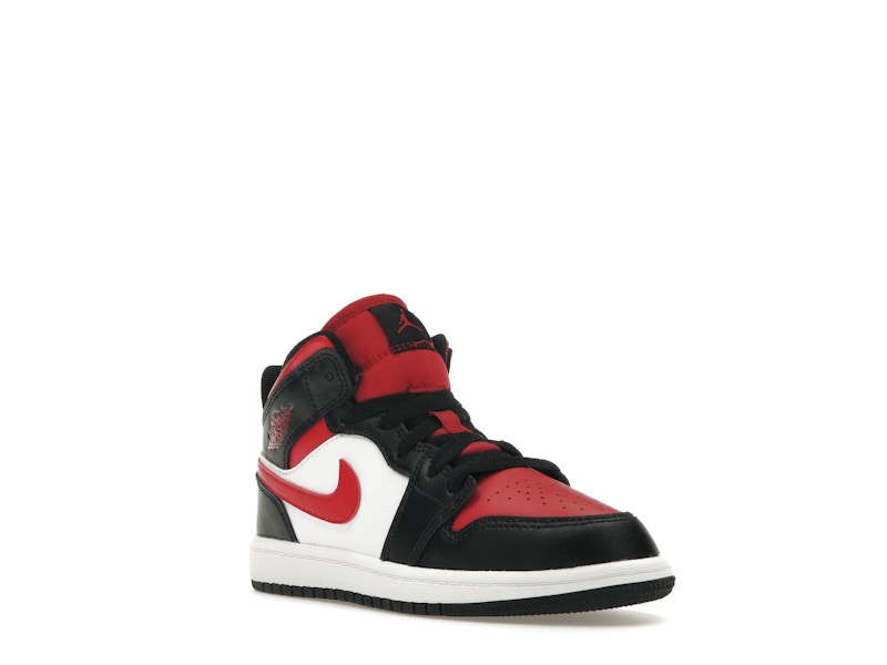 Air Jordan 1 Mid Black Fire Red (PS)