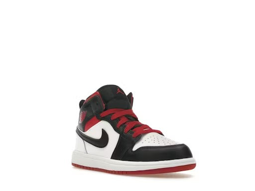 Air Jordan 1 Mid White Gym Red Black (PS)