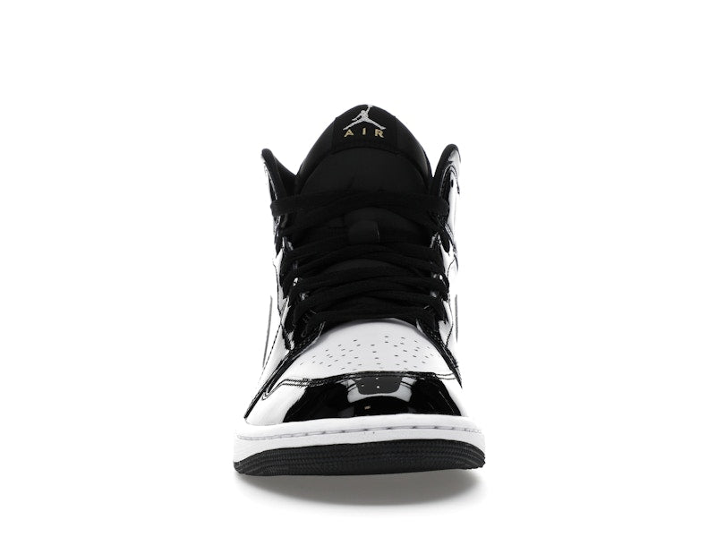 Jordan 1 Mid SE Patent Black White Metallic Silver Metallic Gold