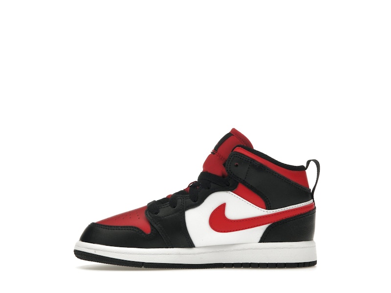 Air Jordan 1 Mid Black Fire Red (PS)
