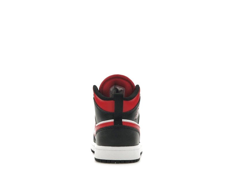 Air Jordan 1 Mid Black Fire Red (PS)