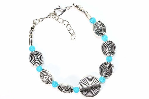Infinity Spiral Charm Bracelet With Golden Butterfly Earrings