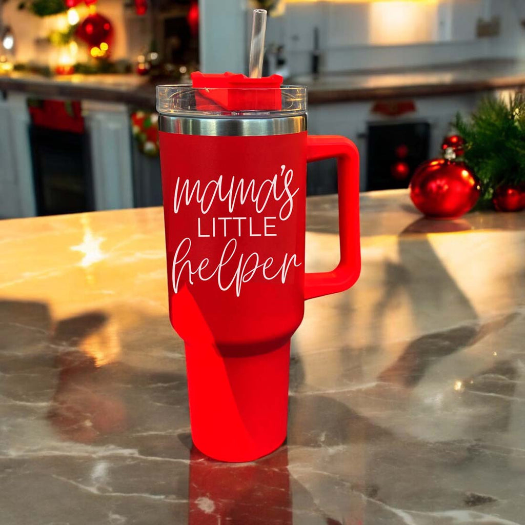 Insulated 40oz Travel Mug With Handle Lid And Straw, Green Option, Mom Gift