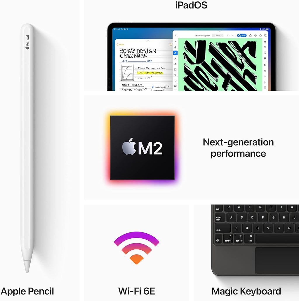 New in Box Apple iPad Pro 12.9-inch (6th Generation) M2 chip 512GB Wi-Fi 6E Silver AppleCare+ until 4/25