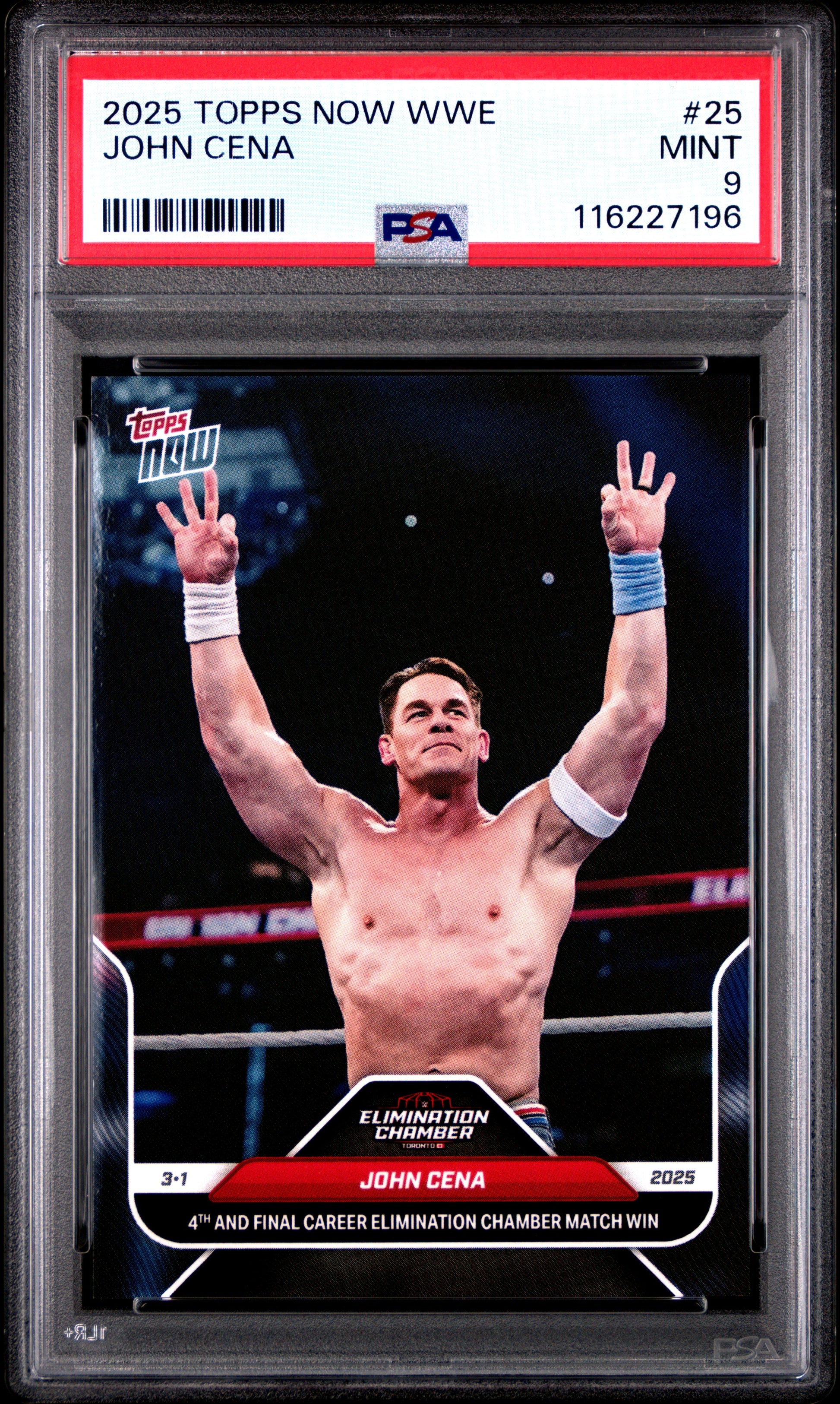 Graded 2025 Topps Now WWE John Cena #25 Wrestling Card PSA 9 Mint