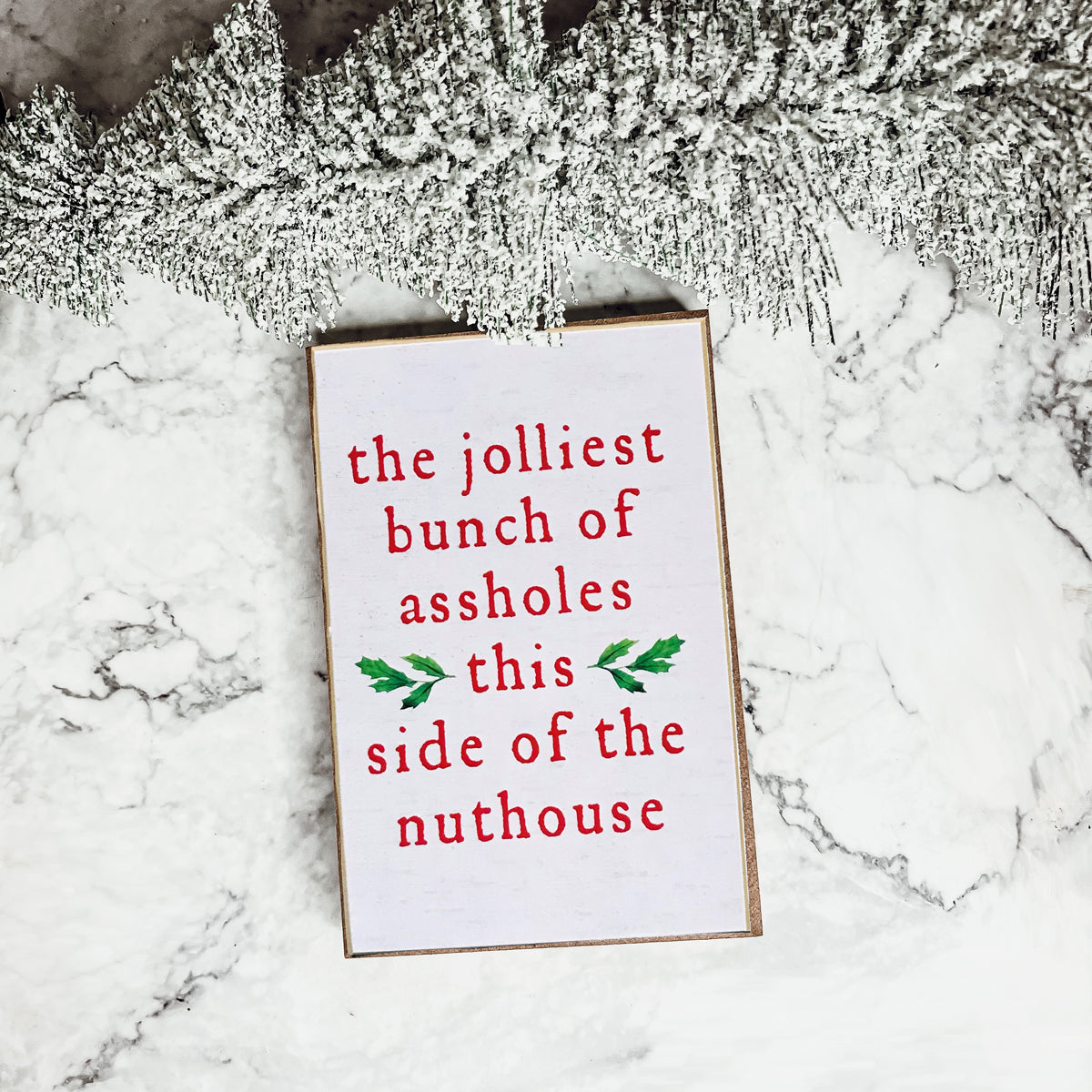 Jolliest Bunch Funny Christmas Sign Hilarious Holiday Wall Decor Gift For Home Parties And Mantel