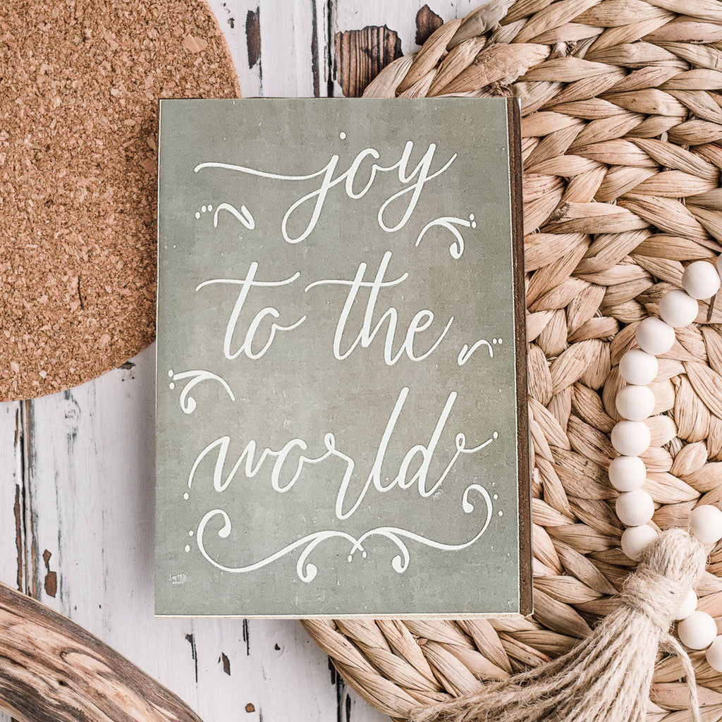Joy To The World Christmas Sign Farm Fresh Trees Rustic Holiday Block Decor