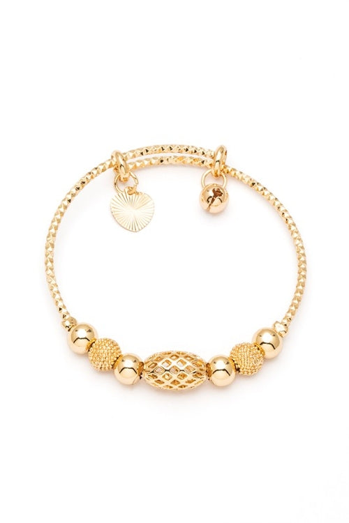 Kids Rolling Charm Stainless Steel Bangle Bracelet