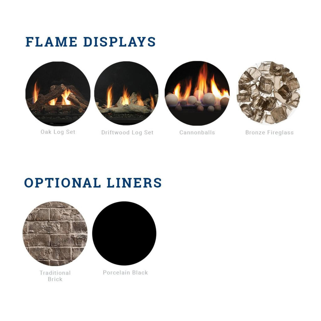 Kingsman Atrium 42" Clean View Peninsula Direct Vent Fireplace (SAK30489)