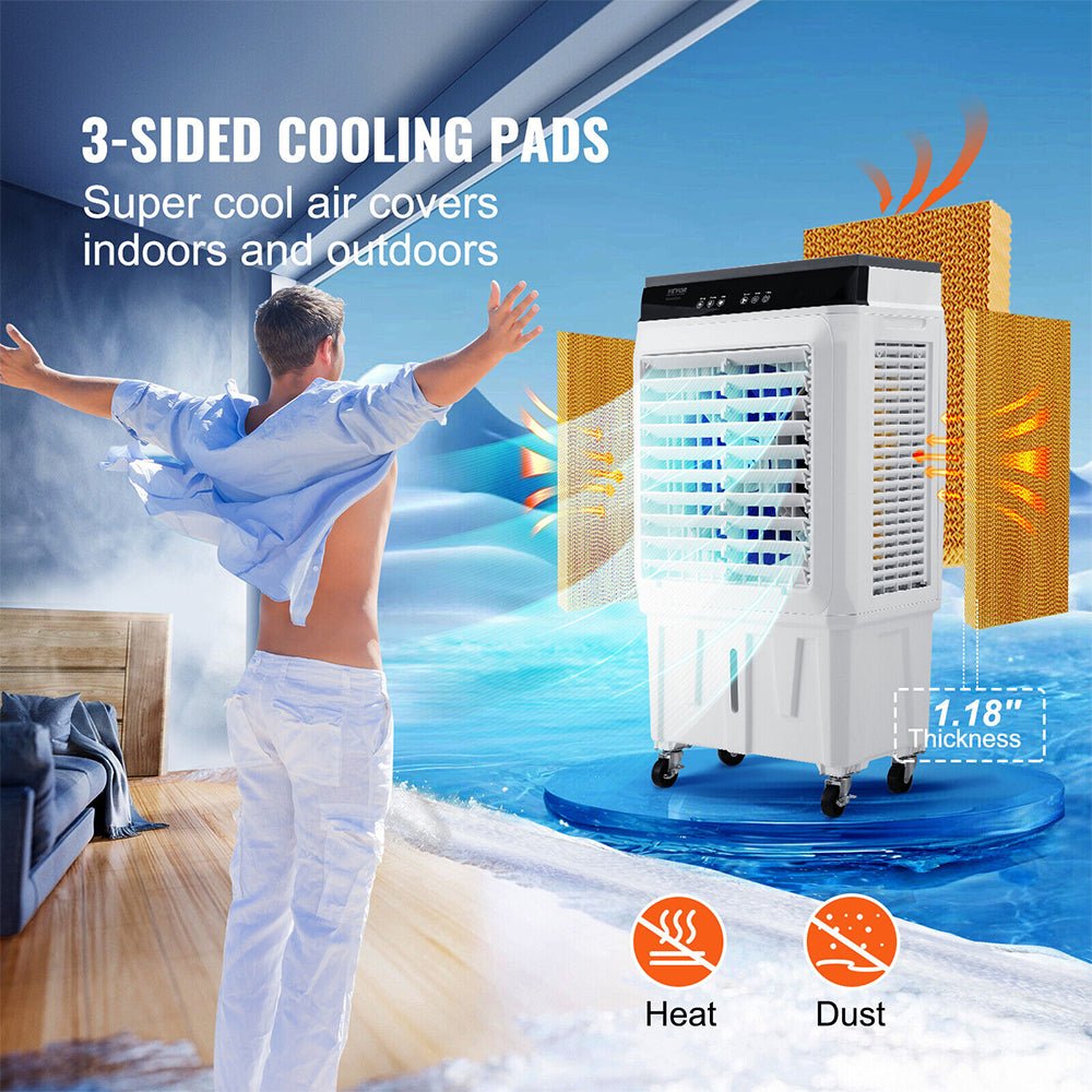 Large 2100 CFM Portable Evaporative Swamp Air Cooler With Humidifier, 7 Gal (SAK30412)