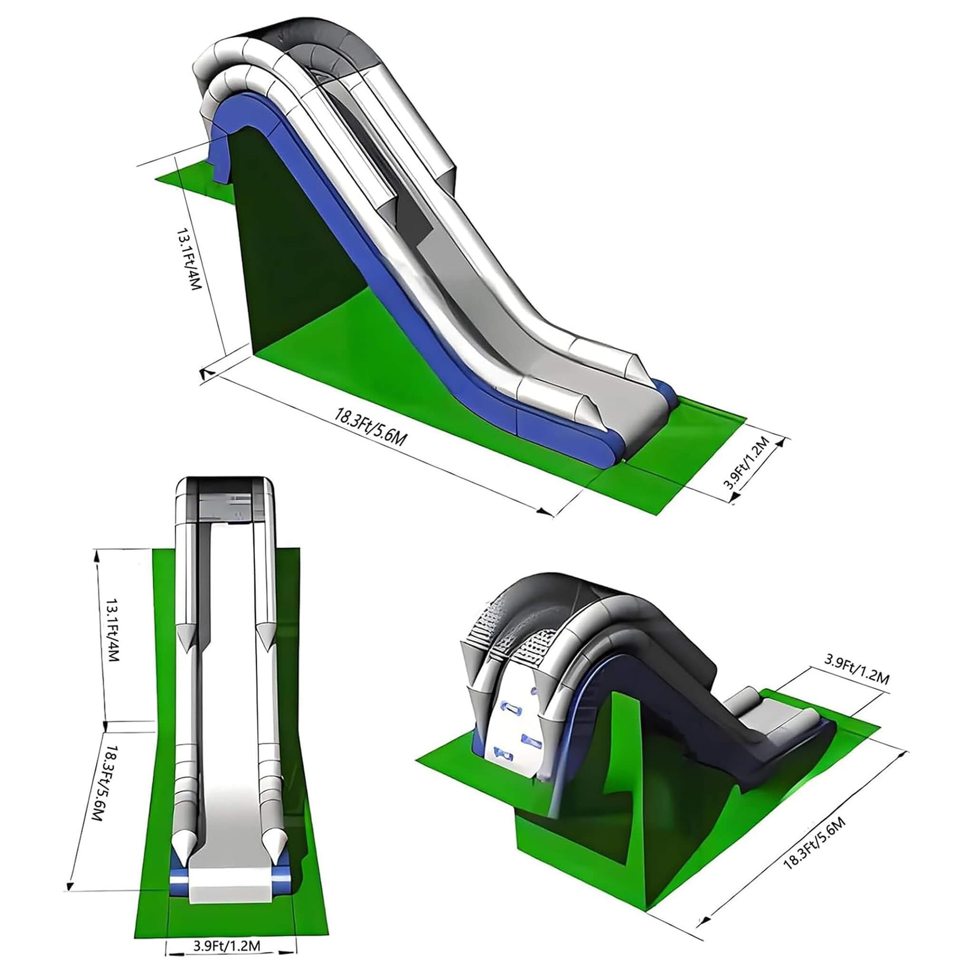 Large Inflatable Yacht Boat Water Slide With Protective Net And Air Pump [Made-To-Order] (SAK51452)
