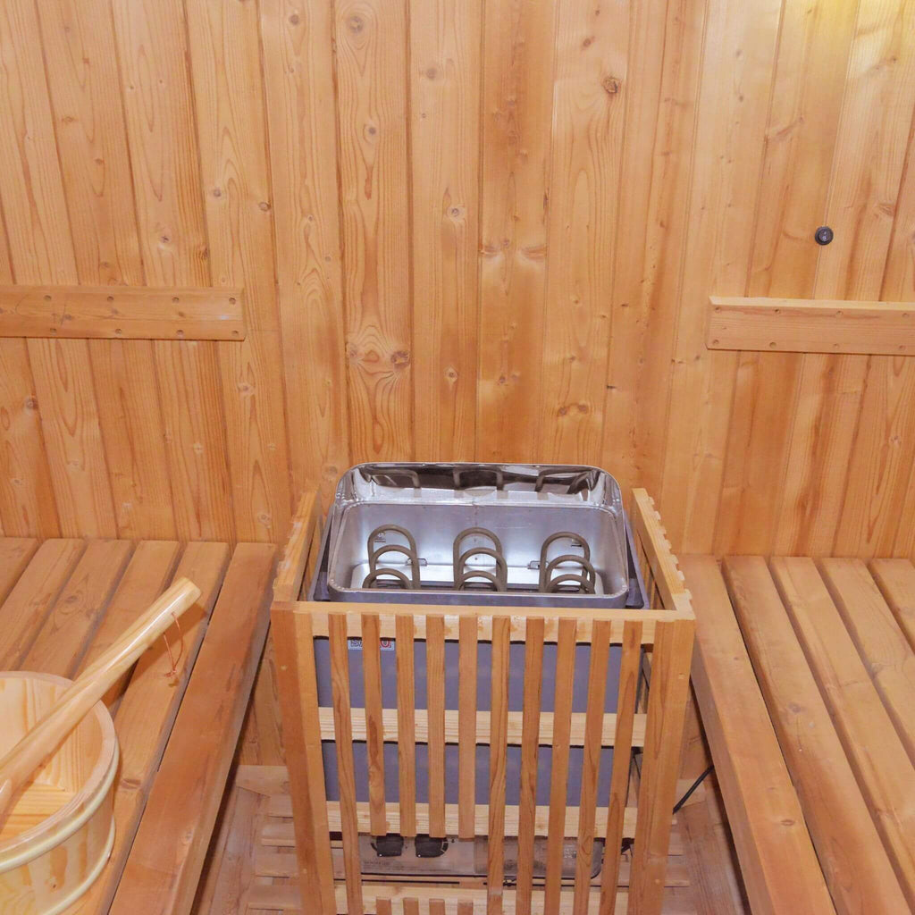 Thermora Ignite Large Premium American White Oak Outdoor Wooden Barrel Sauna With 4.5KW Sauna Heater (SAK45968)