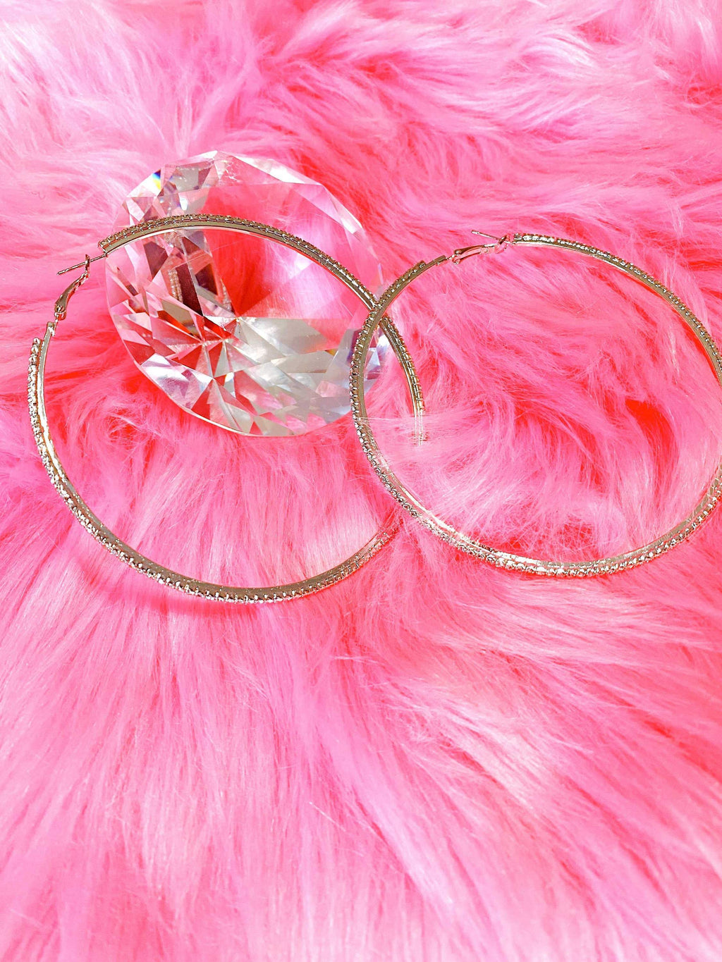 Large Textured Hoop Earrings Around The Way Girl Style
