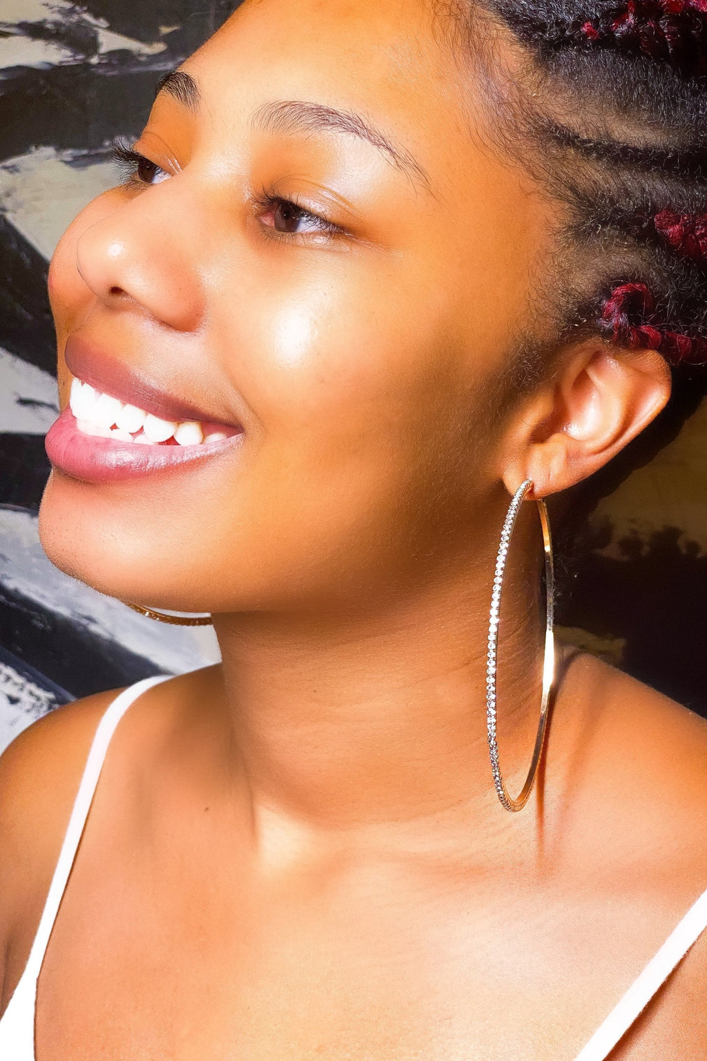 Large Textured Hoop Earrings Around The Way Girl Style