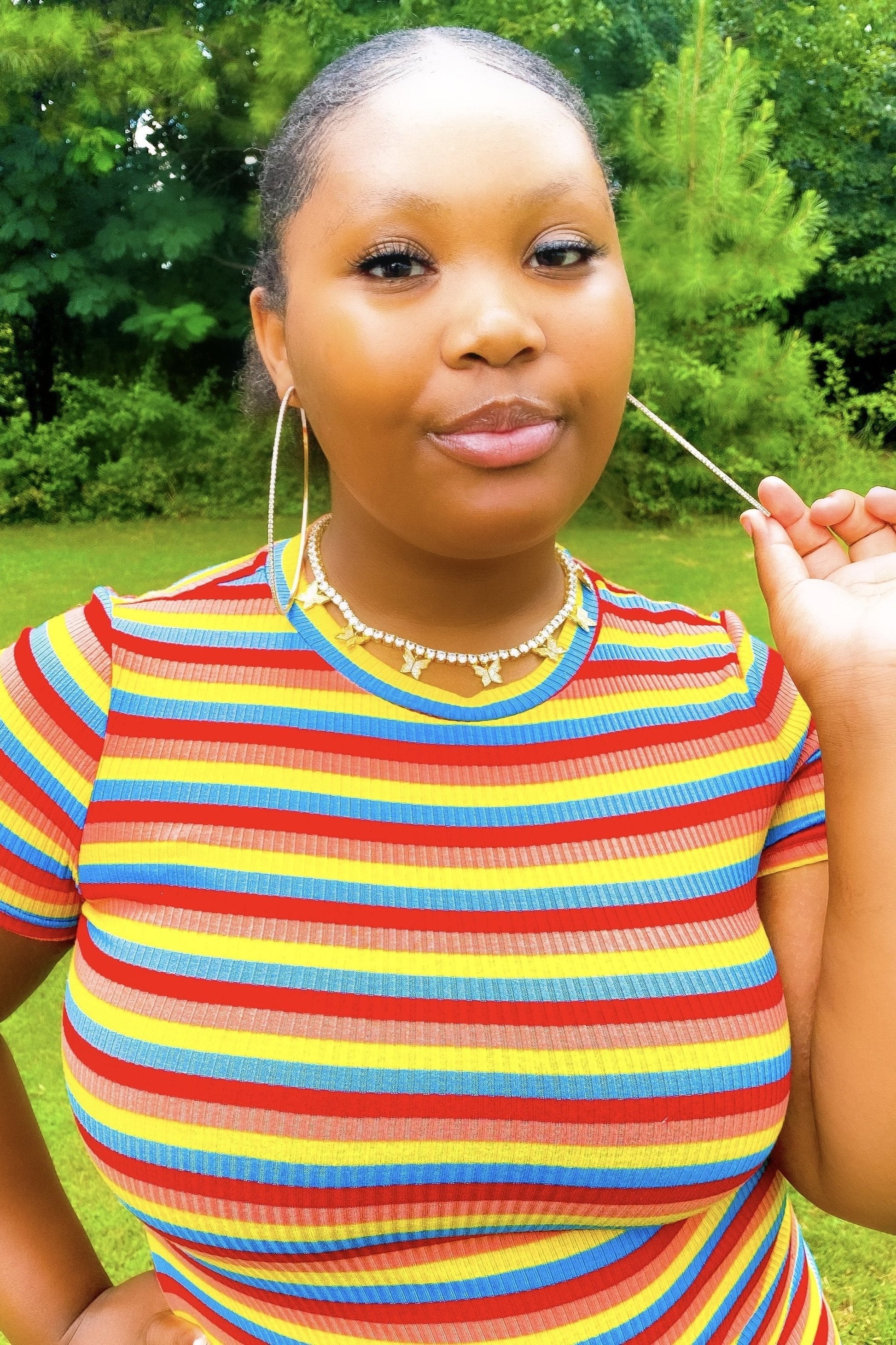Large Textured Hoop Earrings Around The Way Girl Style