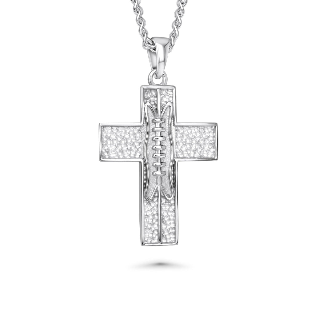 XL Pigskin Football Cross Necklace