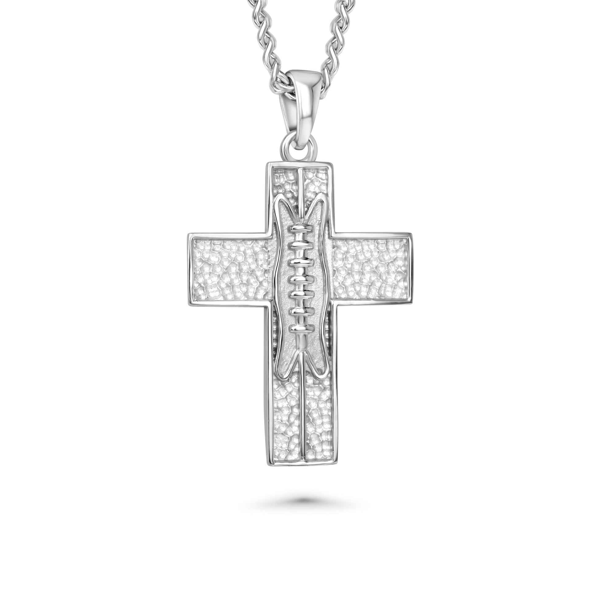 XL Pigskin Football Cross Necklace
