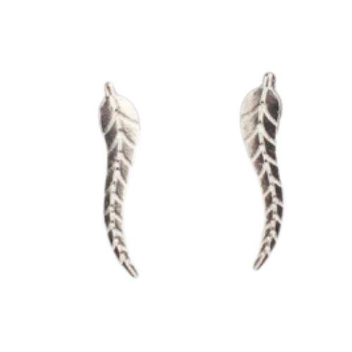 Leaf Ear Crawler Earrings Sterling Silver Minimal Cuff