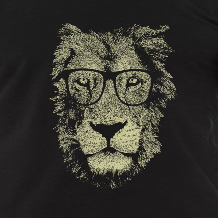 Lion Glasses Graphic Mens T Shirt Cotton Casual Tee