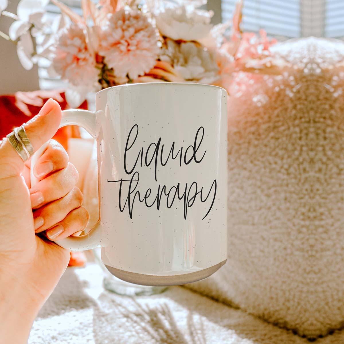 Liquid Therapy Ceramic Mug 16oz Relaxing Coffee Tea Cup Gift For Stress Relief