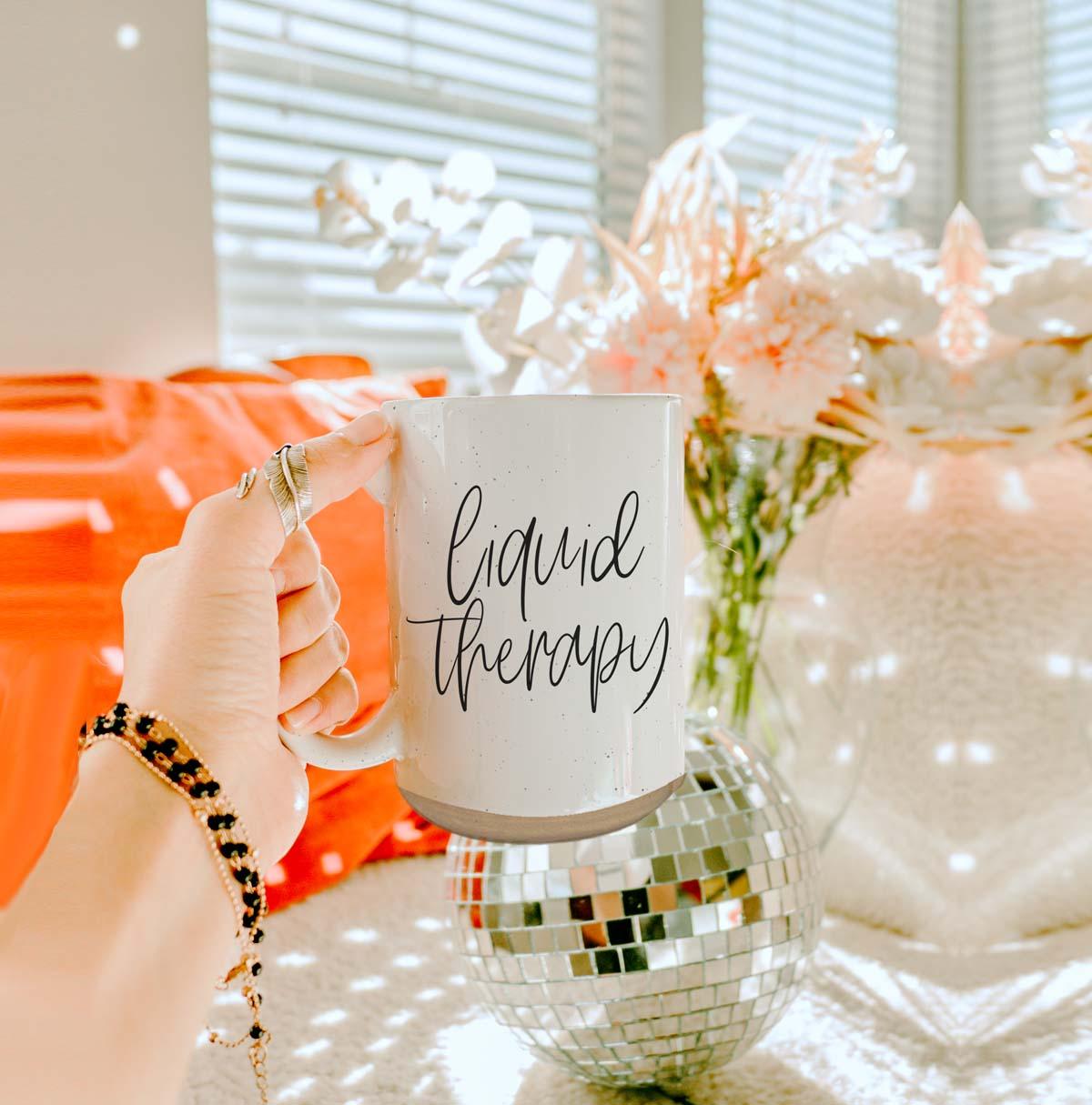 Liquid Therapy Ceramic Mug 16oz Relaxing Coffee Tea Cup Gift For Stress Relief