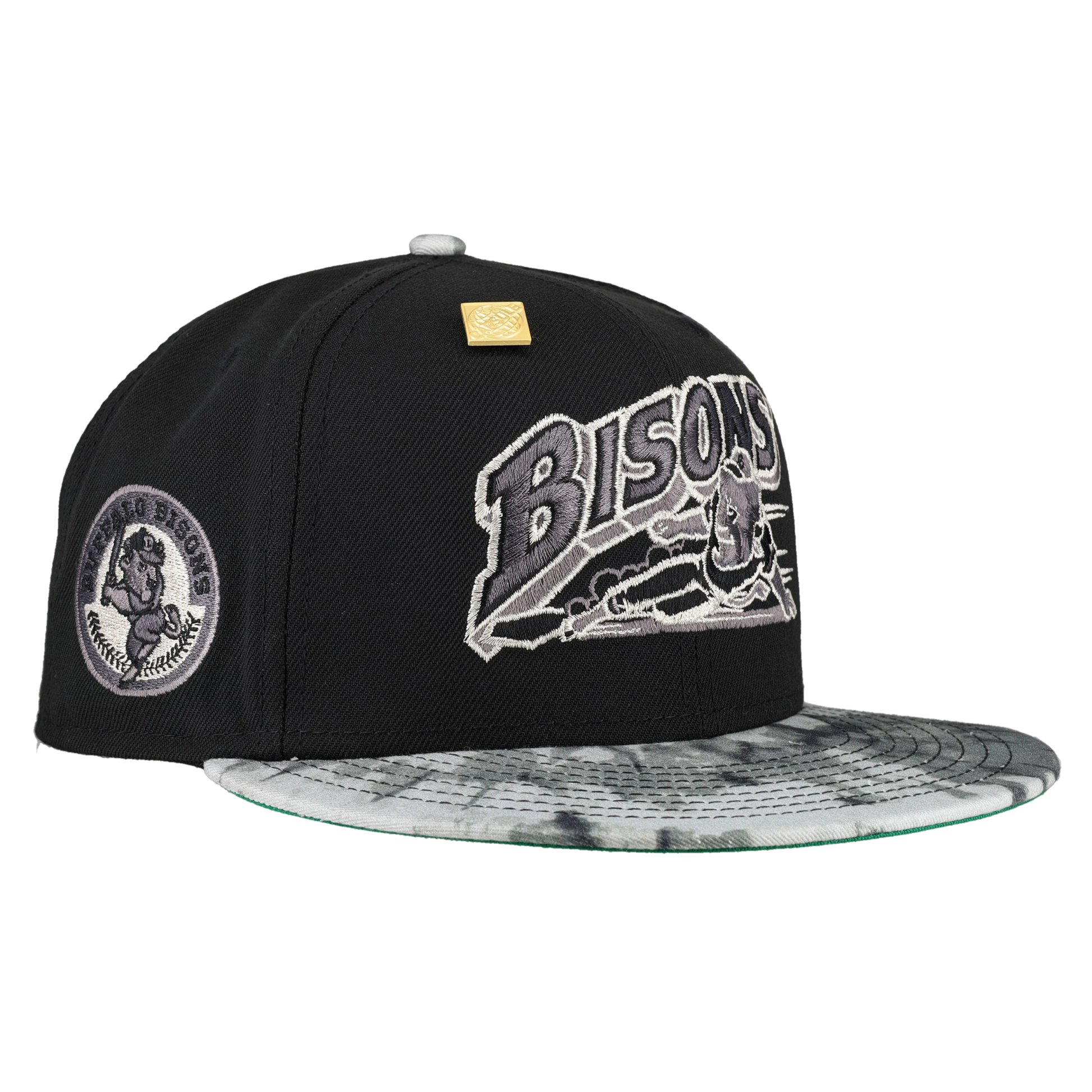 Buffalo Bisons Liquid Metal Swinging Bison Patch 59Fifty Fitted Hat