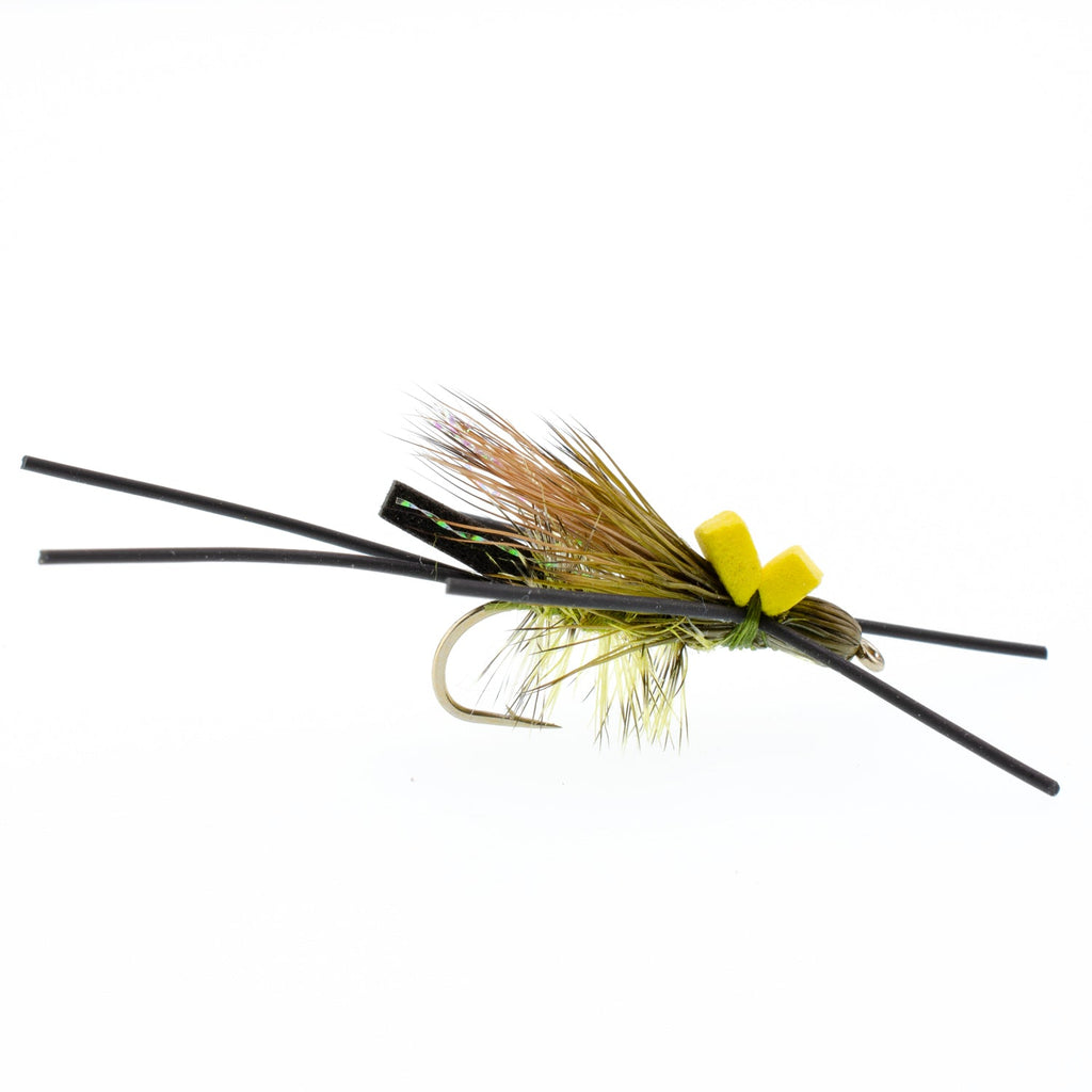 Long Tail Skwala Stone Fly Dry Trout Flies - Adult Squalla Stonefly Dry Fly - 6 Flies Hook Size 10