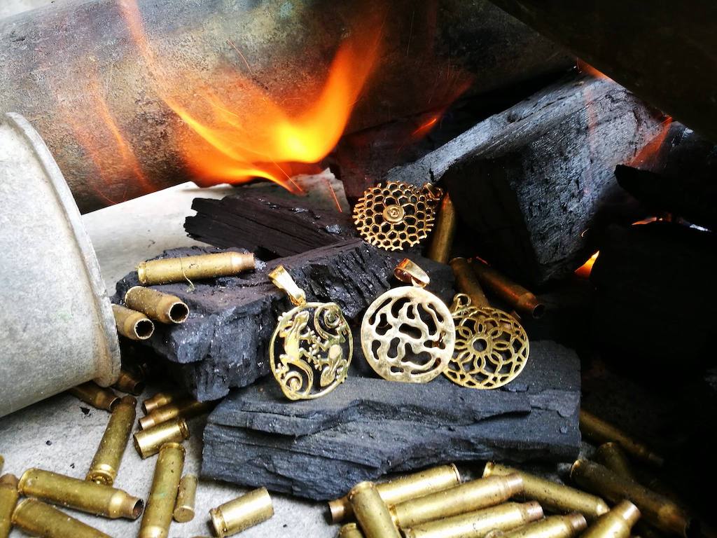 Lotus Cuff Handcast Polished Artisan Bracelet - Symbolic Rebirth From Cambodia