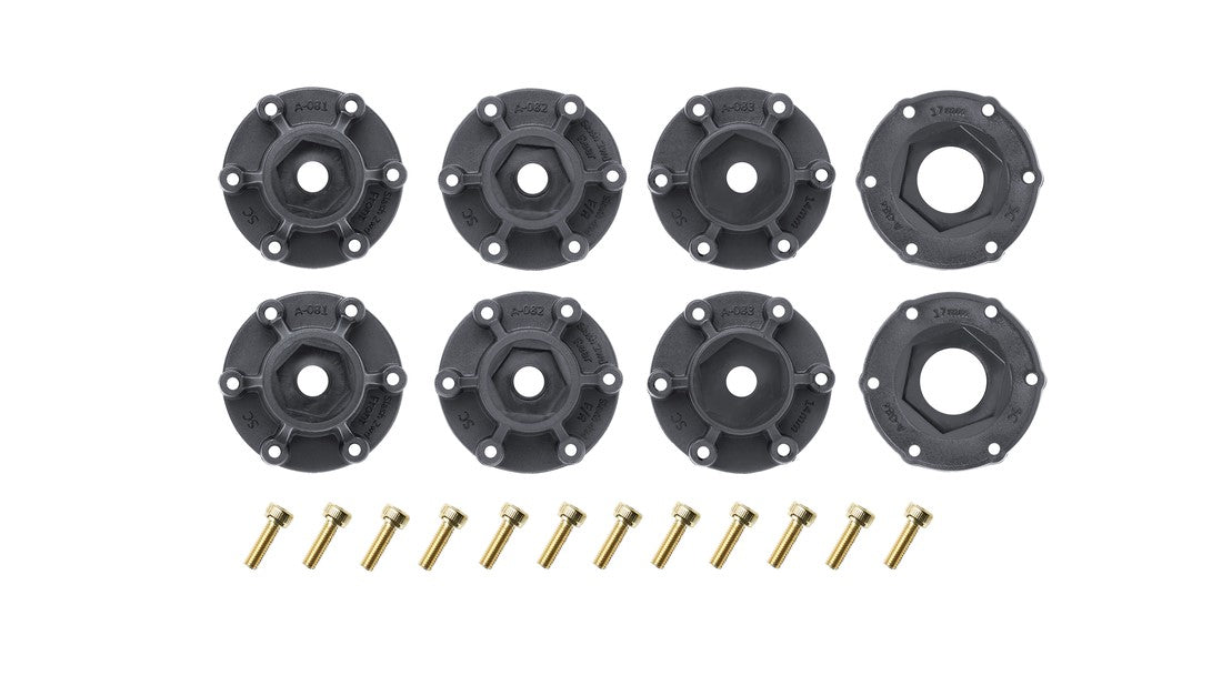 Louise R/C SC-Turbo 1/10 Short Course Tires Soft 12mm 14mm 17mm Removable Hex Mounted Black Rim Pair