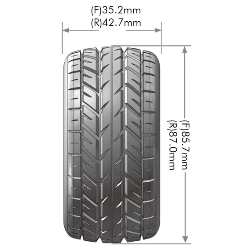 Louise R/C E-Rocket 1/10 4WD Rear Buggy Tires Soft, Mounted White (12mm Hex)