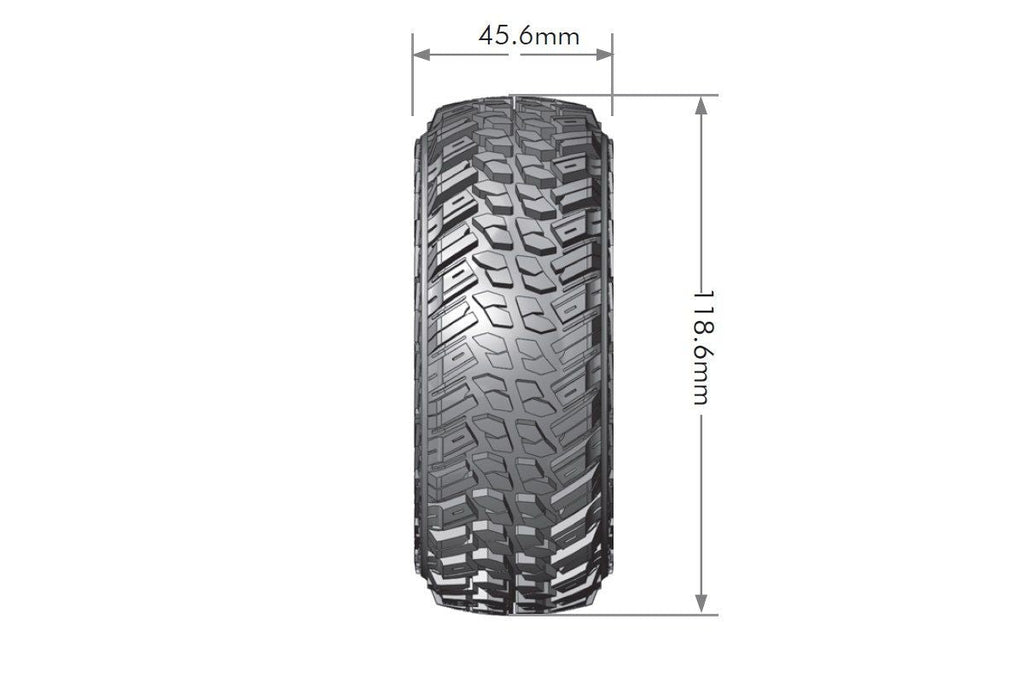 Louise R/C CR-Griffin 1/10 1.9" Crawler Tires Mounted 12mm Hex Super Soft Black Rim Pair