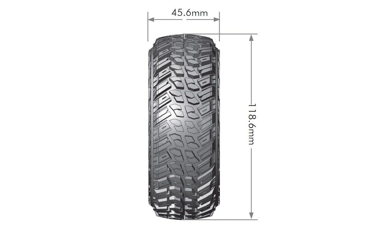 Louise R/C CR-Griffin 1/10 1.9" Crawler Tires Mounted 12mm Hex Super Soft Black Rim Pair