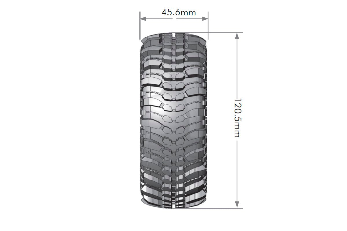 Louise R/C CR-Champ 1/10 1.9" Crawler Tires Mounted 12mm Hex Super Soft Black Rim Pair