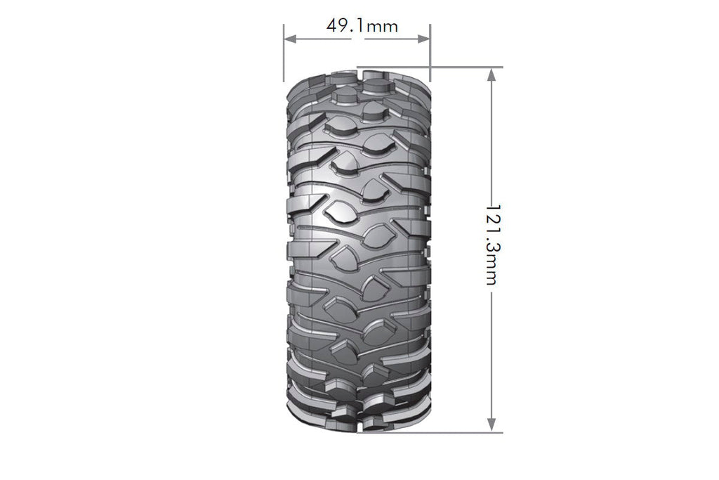Louise R/C CR-Rowdy 1/10 1.9" Crawler Tires Mounted 12mm Hex Super Soft Black Rim Pair