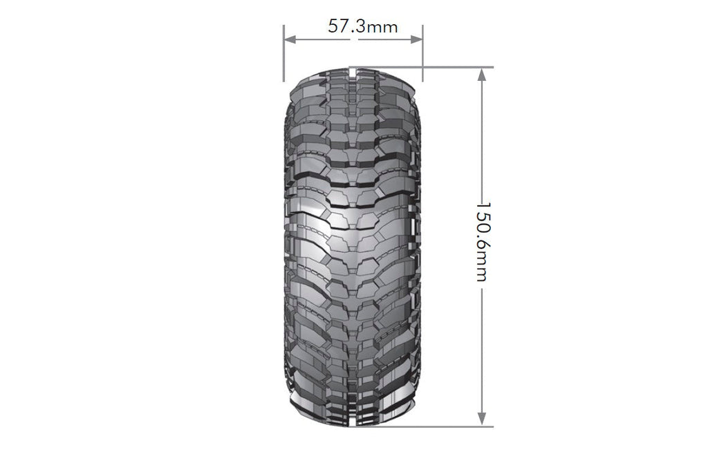 Louise R/C CR-Champ 1/10 2.2" Crawler Tires Mounted 12mm Hex Super Soft Black Rim Pair