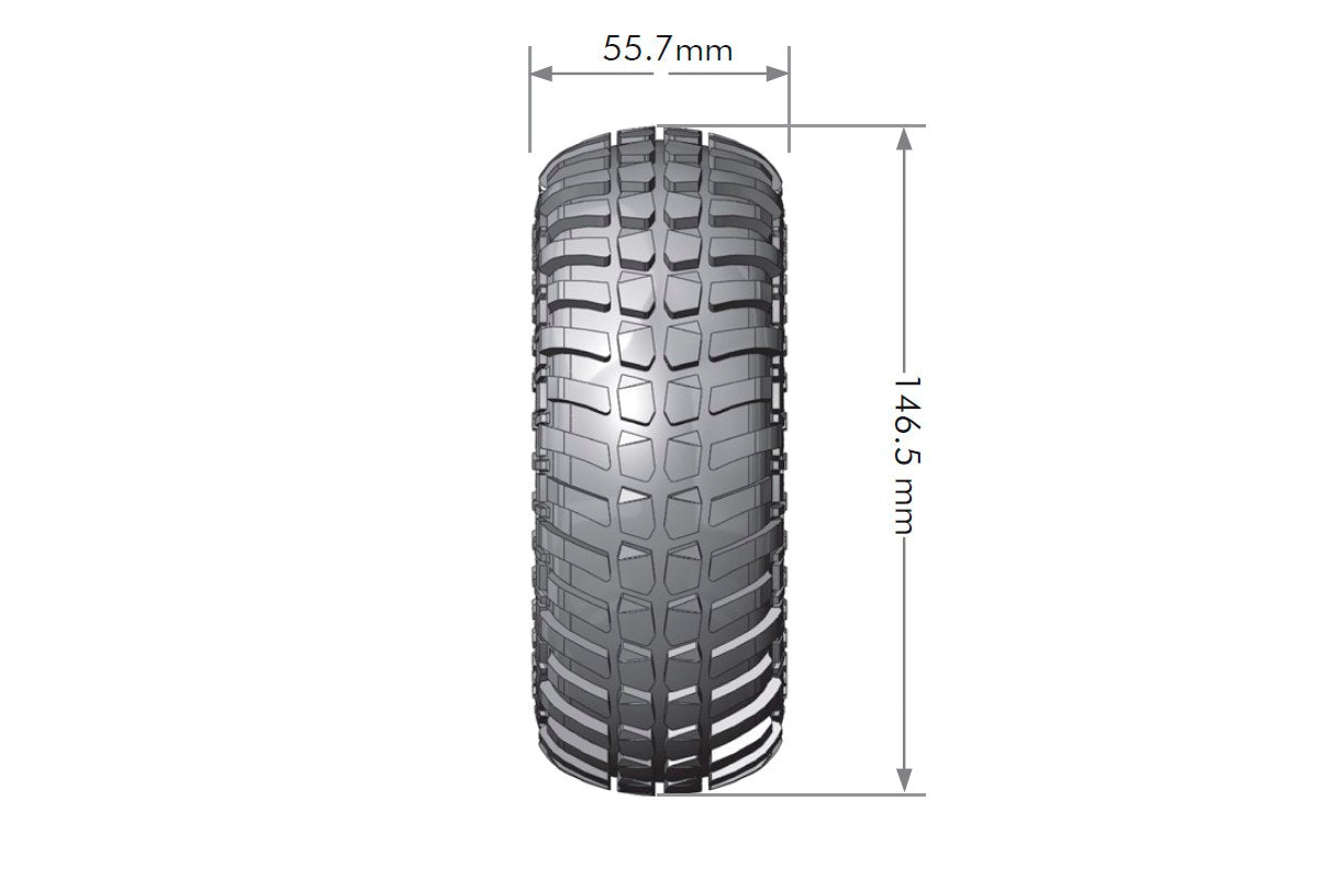 Louise R/C CR-Ardent 1/10 2.2" Crawler Tires Mounted 12mm Hex Super Soft Black Rim Pair