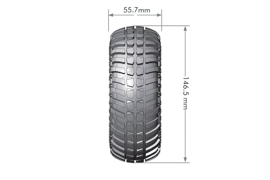 Louise R/C CR-Ardent 1/10 2.2" Crawler Tires Mounted 12mm Hex Black Chrome Rim Pair