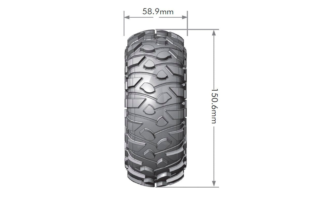 Louise R/C CR-Rowdy 1/10 2.2" Crawler Tires Mounted 12mm Hex Super Soft Black Rim Pair