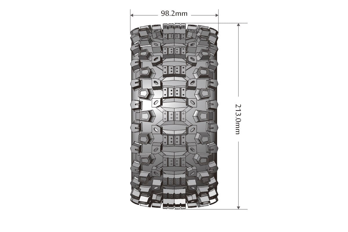 Louise R/C MFT X-Uphill Sport Monster Truck Belted Tires Mounted 24mm Hex Pair for Traxxas X-MAXX / XRT