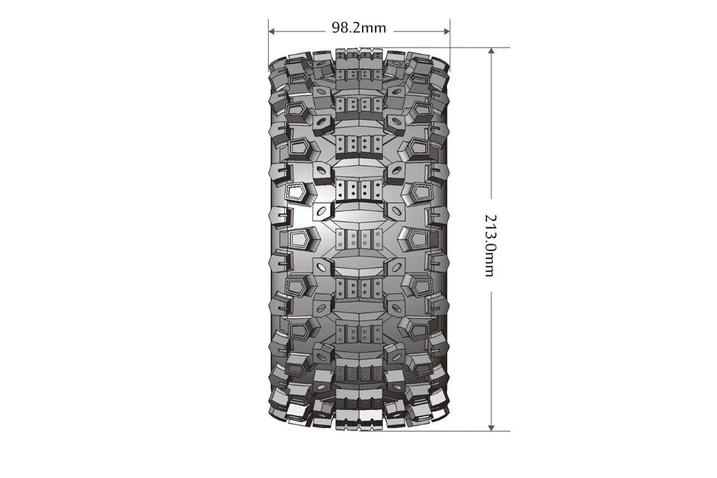 Louise R/C MFT X-Uphill Belted Monster Truck Tires Mounted 24mm Hex Pair for Arrma Kraton 8S